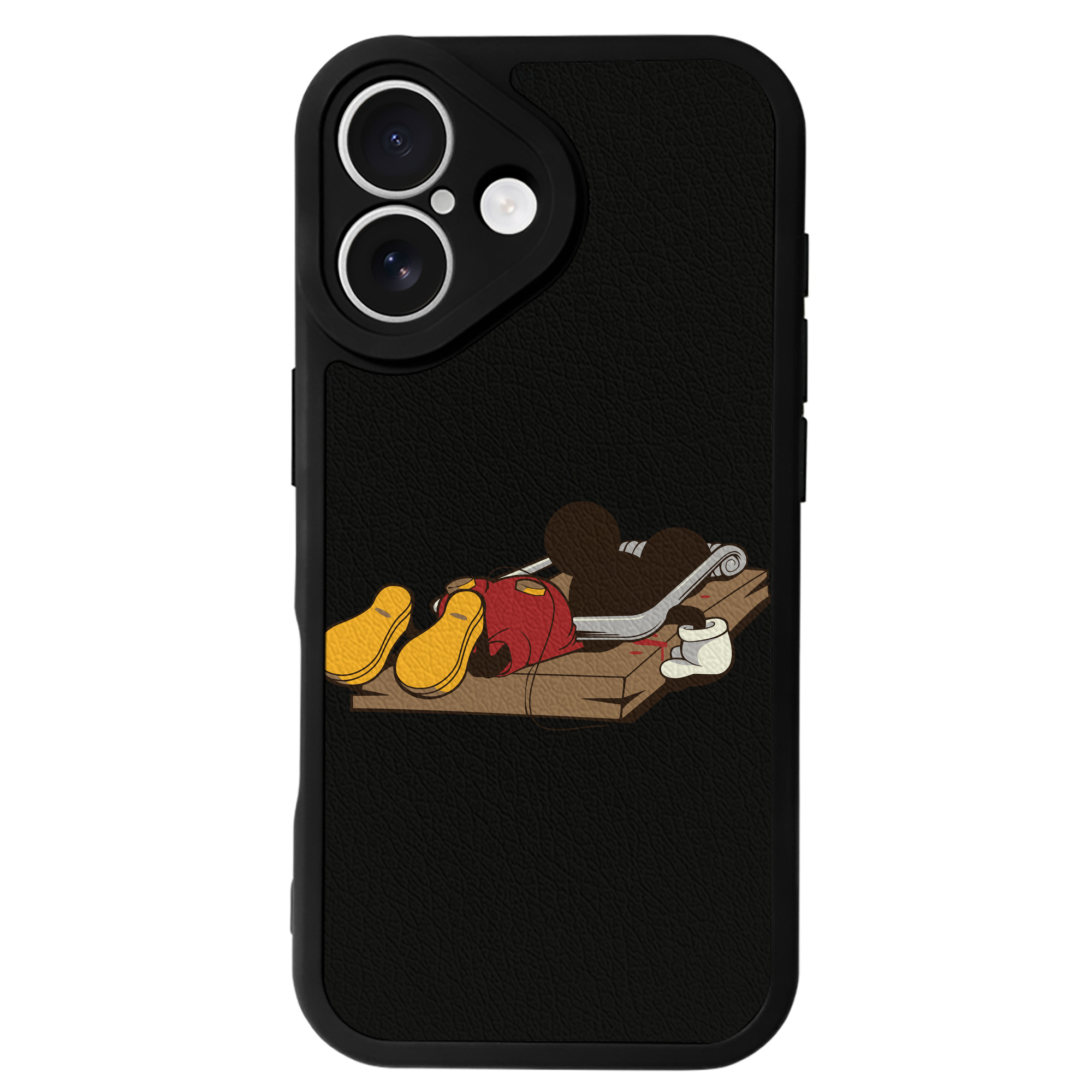 （画像用） ミッキーマウス Mickey Mouse 【iPhone 16シリーズ対応】シリコンスマホケース（レザー調） 材質：シリコン